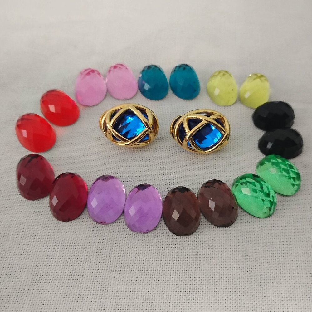 ❤️JOAN RIVERS 10 Colors Interchangeable Pierced Earrings Set